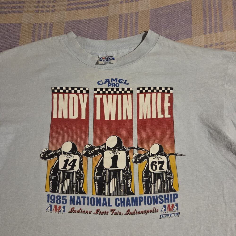 Vtg 80s Camel Pro Racing Shirt XL Motocross San Jose AMA Biker Mile Race 1985